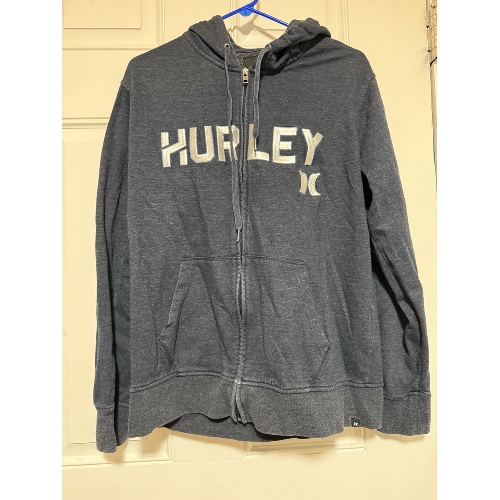 Navy Blue  Hurley Size Large Zip Hooded Sweater‎